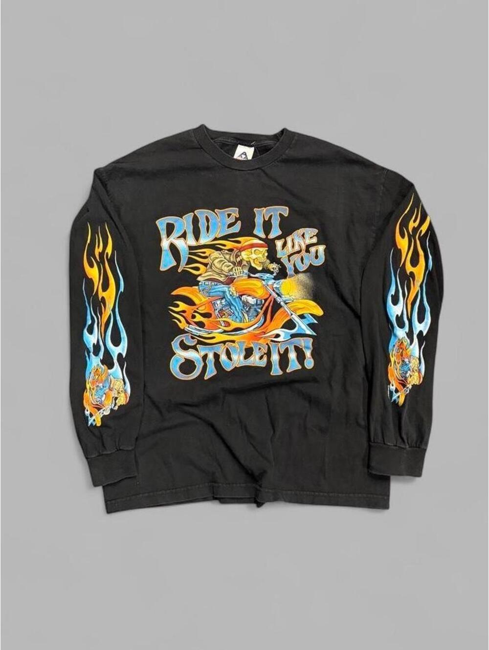 Vintage Flames Biker Long Sleeve